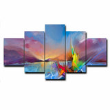 Laeacco Doodling Scenery Canvas Prints Painting Home Decoration Wall Art