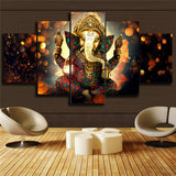 5P HD Canvas Print home decor wall art painting Elephant Trunk God
