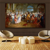 19 century Europe Court Oil Painting HD print on canvas Court gathering