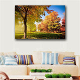 yellow leaves on the trees wall print HD Painting Wall Art Home decor