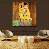 Gustav Klimt"The Kiss" HD print on canvas huge wall picture (31x31in)