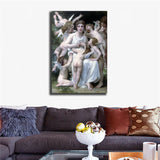 36" Large BEST ART # Madonna with angels oil painting ON CANVAS # FREE SHIPPING