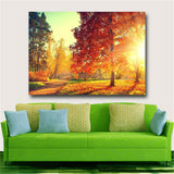 Large art prints Home Decor Canvas Painting Wall Art Red Autumn Scenery