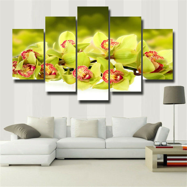 5Pcs Yellow flowers Canvas Print Painting Wall Art Home Decor