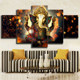 5P HD Canvas Print home decor wall art painting Elephant Trunk God