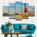 5Pcs Canvas Print Painting Wall Art Home Decor Beautiful Sailboat