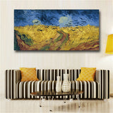 Van Gogh Wheatfield With Crows World Famous Painting Reproductions On The Wall