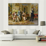 19 century Europe Court Oil Painting HD print on canvas The lady is learning