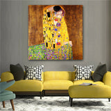 Gustav Klimt"The Kiss" HD print on canvas huge wall picture (31x31in)
