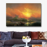 Russian Famous Painting On The Wall The Ninth Wave Wall Art Canvas By Ivan
