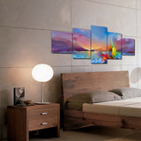 Laeacco Doodling Scenery Canvas Prints Painting Home Decoration Wall Art