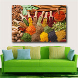 Grains Spices Spoon Kitchen Food Canvas Painting Cuadros Scandinavian Posters