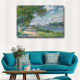 HD Print Claude Monet Seine in Argenteuil Impressionist Landscape Oil Painting