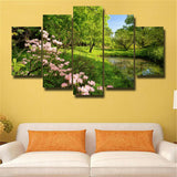 5Pcs Beautiful garden Canvas Print Painting Wall Art Home Decor