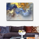 Abstract Colors Unreal Canvas Poster Blue Landscape Wall Art Painting