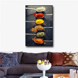 Grains Spices Peppers Spoon Scandinavian Canvas Painting Cuadros Posters Art