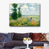 Print Claude Monet at Argenteui Landscape Oil Painting on Canvas Art Wall
