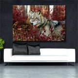 1Piece Wall Art Painting Wolf In The Forest Pictures Prints On Canvas Animal