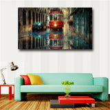 Large art prints Home Decor Canvas Painting Wall Art Beautiful Red bus