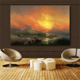 Russian Famous Painting On The Wall The Ninth Wave Wall Art Canvas By Ivan