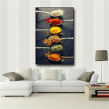 Grains Spices Peppers Spoon Scandinavian Canvas Painting Cuadros Posters Art