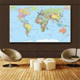 Large Size HD World Map Poster Signature Series Large Wall Map Ptint On Canvas