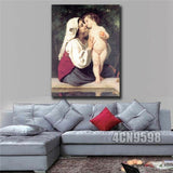 Bouguereau"Le baiser" HD print on canvas huge wall picture 31inx40in