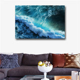 Large art prints Home Decor Canvas Painting Wall Art Beautiful Blue Wave