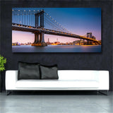 Manhattan Bridge at dusk Modern Abstract On Canvas View Huge Wall Decor