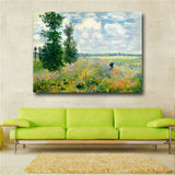 Print Claude Monet at Argenteui Landscape Oil Painting on Canvas Art Wall