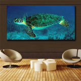 Posters prints On Canvas Sea turtle View Huge Wall Deco Unframed k028 31inx63in
