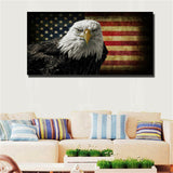 Large art prints Home Decor Canvas Painting Wall Art flag USA and eagle