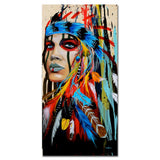 HD Canvas Painted Oil Painting Wall decor Feathered man (31x63)