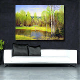 Green landscape oil painting Canvas printing Print in oil painting Home decor
