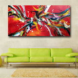 Abstract red artwork HD print on canvas huge wall picture (31x63)