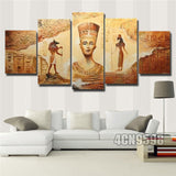 Modern Abstract Huge Wall Decor Oil Painting On Art Canvas 5pc Ancient Egyptian