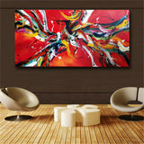 Abstract red artwork HD print on canvas huge wall picture (31x63)