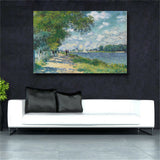 HD Print Claude Monet Seine in Argenteuil Impressionist Landscape Oil Painting