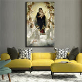 36" Large BEST ART # Madonna with angels oil painting ON CANVAS # FREE SHIPPING
