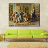 19 century Europe Court Oil Painting HD print on canvas The lady is learning