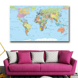 Large Size HD World Map Poster Signature Series Large Wall Map Ptint On Canvas
