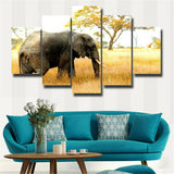 5Pcs Elephant Canvas Print Painting Wall Art Home Decor