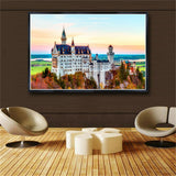German Swan Castle Living Room for Panel Wall Painting Art Canvas Painting Print