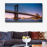 Manhattan Bridge at dusk Modern Abstract On Canvas View Huge Wall Decor