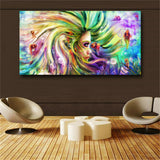 Watercolor Canvas Painting Mermaid Wall Art Pictures Canvas Printed