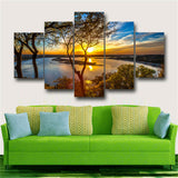 5 Panel Beautiful Sunrise Natural Landscape HD Print Painting Modular Pictures