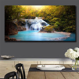 Posters prints On Canvas Waterfall View Huge Wall Deco Unframed k029 31inx63in