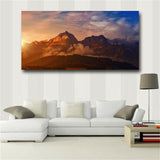 Cloud and Mountain Tree Sunset Landscape Print Canvas Painting Poster Modern Art