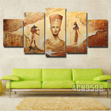 Modern Abstract Huge Wall Decor Oil Painting On Art Canvas 5pc Ancient Egyptian