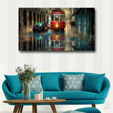 Large art prints Home Decor Canvas Painting Wall Art Beautiful Red bus
